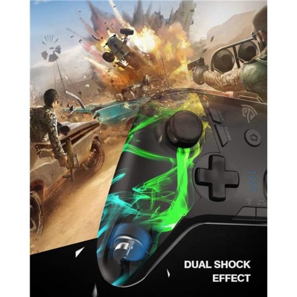 PC Wireless Controller, Gaming Controller with Dual Vibration and 4 Programmable - Picture 4 of 7